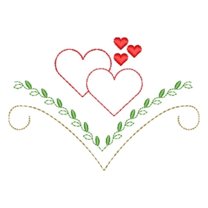 Hearts Embroidery Design