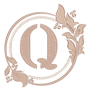 Elegant Monogram Letter Q Embroidery Design