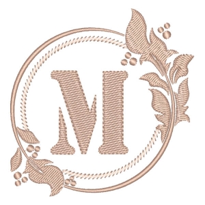 Elegant Monogram Letter M Embroidery Design