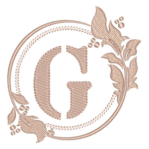 Elegant Monogram Letter G Embroidery Design