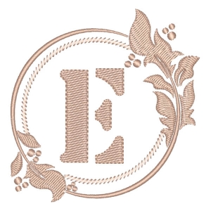 Elegant Monogram Letter E Embroidery Design