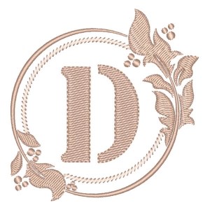 Elegant Monogram Letter D Embroidery Design