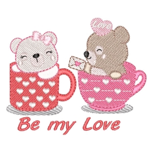 Couple Bears Embroidery Design