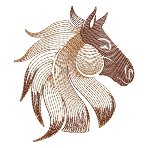 Horse (Rippled) Embroidery Design