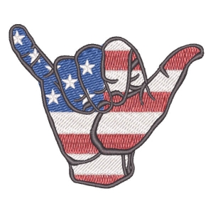 American Hang Loose Embroidery Design