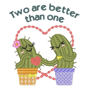 Valentine's Day Cactus Embroidery Design