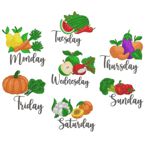 Fruits on the days of the week Design Pack