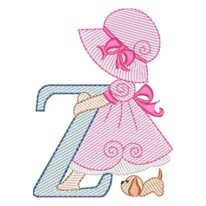 Sunbonnet Sue Alphabet Leter Z (Quick Stitch) Embroidery Design