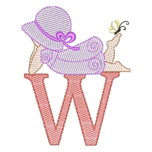 Sunbonnet Sue Alphabet Letter W (Quick Stitch) Embroidery Design