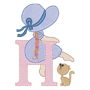 Sunbonnet Sue Alphabet Letter H (Quick Stitch) Embroidery Design