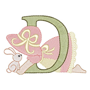 Sunbonnet Sue Alphabet Letter D (Quick Stitch) Embroidery Design
