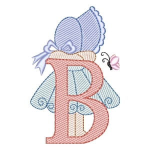 Sunbonnet Sue Alphabet Letter B (Quick Stitch) Embroidery Design