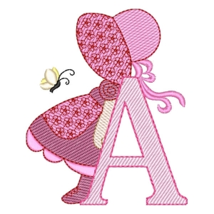 Sunbonnet Sue Alphabet Letter A (Quick Stitch) Embroidery Design