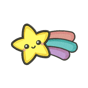 Shooting Star (Applique and Quick Stitch) Embroidery Design