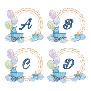 Baby Boy Monogram (Quick Stitch) Design Pack
