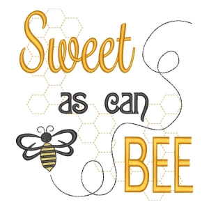 Sweet as Can Bee Embroidery Design
