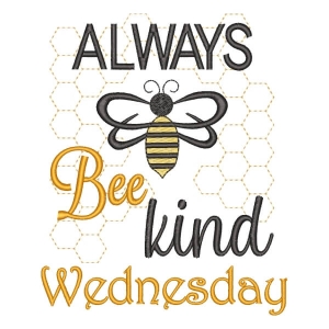 Bee Wednesday Message Embroidery Design