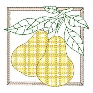 Plaid Pear Embroidery Design
