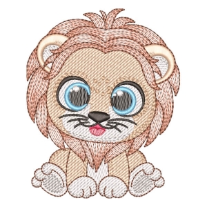 Cute Lion (Quick Stitch) Embroidery Design