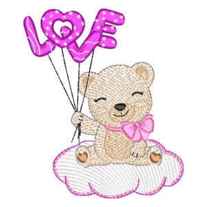 Love Teddy Bear (Quick Stitch) Embroidery Design