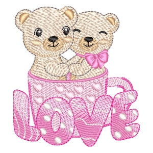 Love Teddy Bear (Quick Stitch) Embroidery Design