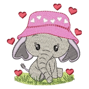 Baby Elephant Embroidery Design