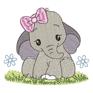 Baby Elephant Embroidery Design