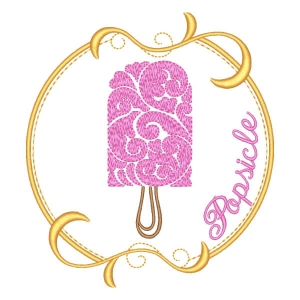 Popsicle in Frame Embroidery Design