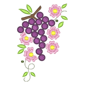 Matriz de bordado Uvas e Flores