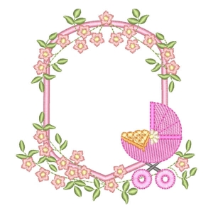 Frame Baby Girl Embroidery Design