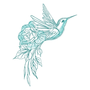 Contour Bird Embroidery Design