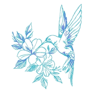 Contour Bird Embroidery Design