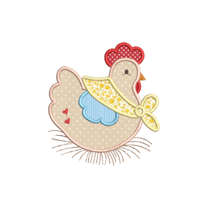 Chicken (Applique) Embroidery Design