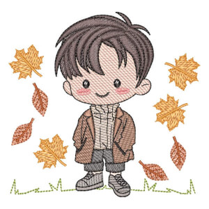 Autumn Boy Embroidery Design