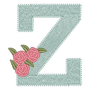 Letter Z with Roses Embroidery Design