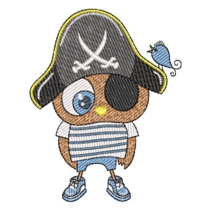 Pirate Owl Embroidery Design