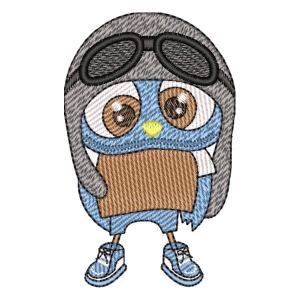 Aviator Owl Embroidery Design
