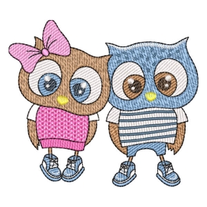 Owls Couple Embroidery Design