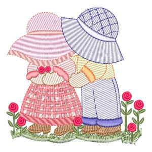 Sunbonnet Couple (Quick Stitch) Embroidery Design
