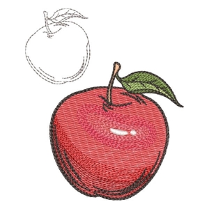 Apple Embroidery Design