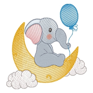 Cute Elephant (Quick Stitch) Embroidery Design