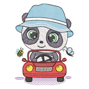 Driver Panda (Quick Stitch) Embroidery Design