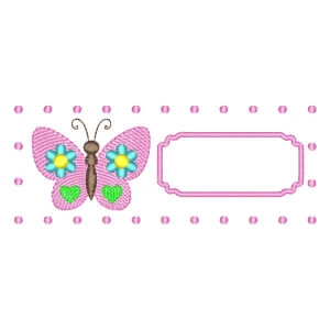 Frame with Butterfly Embroidery Design