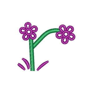 Alphabet with Flower Letter R Embroidery Design