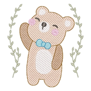 Bear with Tie (Quick Stitch) Embroidery Design