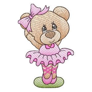 Ballerina Bear (Quick Stitch) Embroidery Design