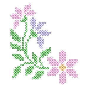 Matriz de bordado Canto Floral (Ponto Cruz)