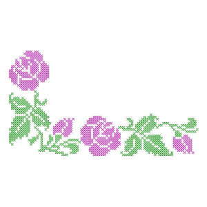 Flower Corner (Cross Stitch) Embroidery Design
