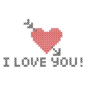Heart (Cross Stitch) Embroidery Design