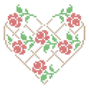 Heart (Cross Stitch) Embroidery Design